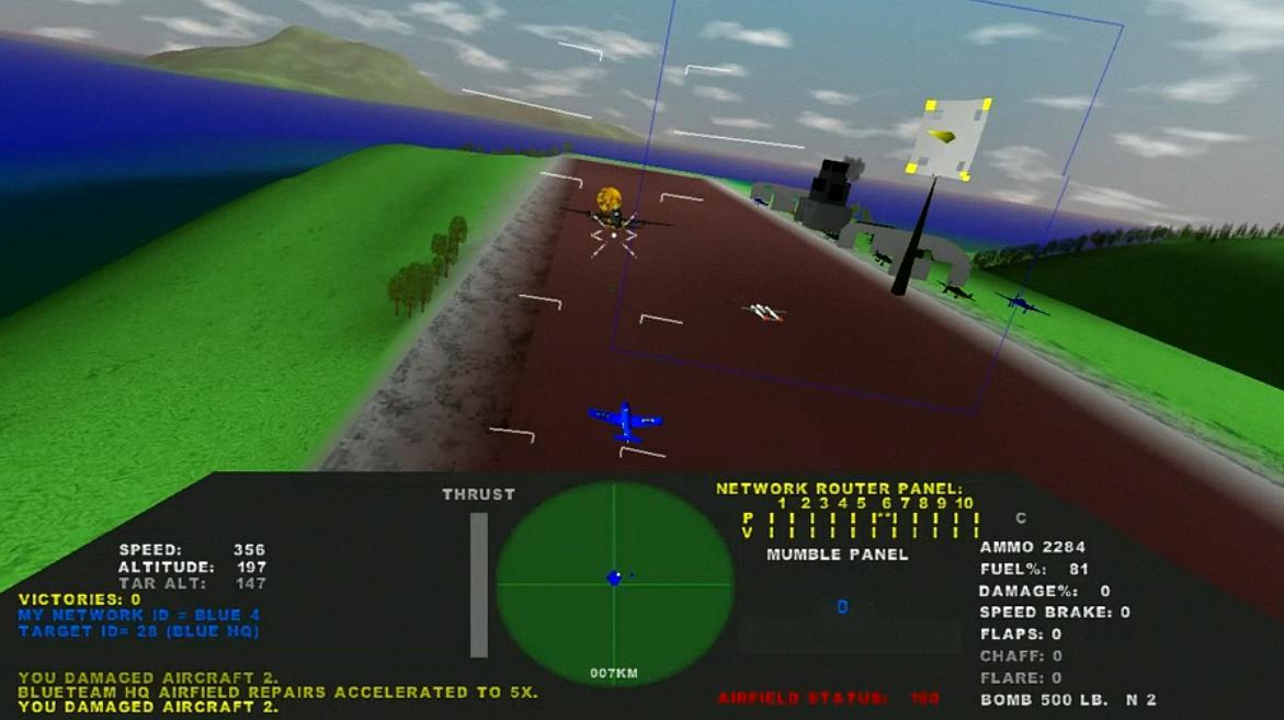 Lining up to strafe a ground target