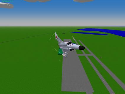 YsFlight F4 "Phamtom" aircraft over airport